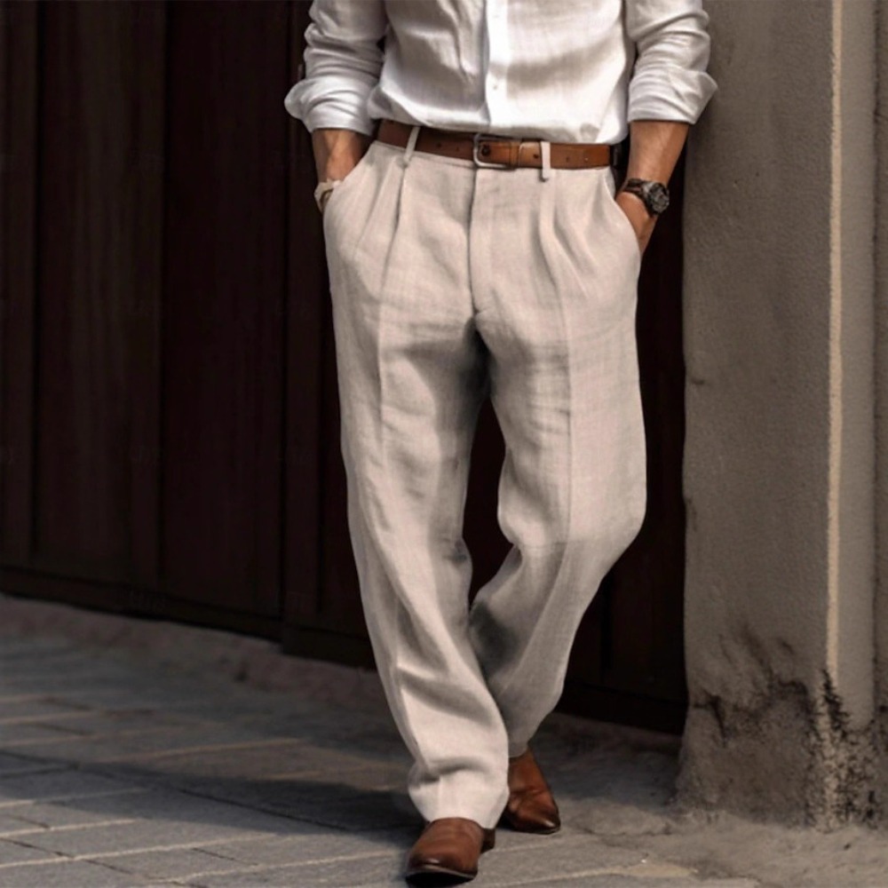 Men'S Fashion Linen Pants - Men's Formal Cotton Linen Casual Pants