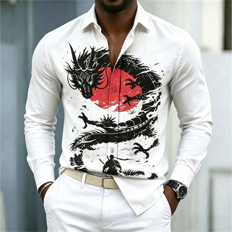 Men'S Fashion For 2026 - 2026 New Men's Shirt White Black