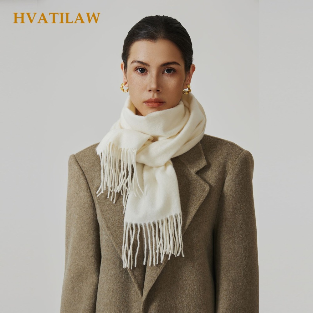 Men Scarf Wool - 2026 100% Wool Solid Color Scarf
