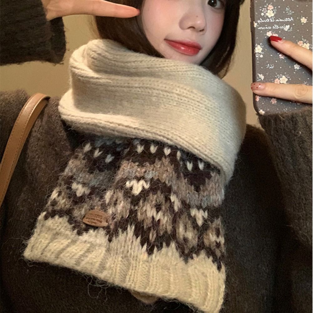 Classic Wool Jacquard Knitted  - Men Scarf Wool 评论和价格
