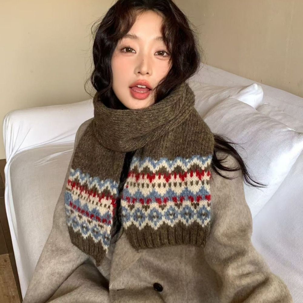 Classic Wool Jacquard Knitted  - Men Scarf Wool 评论和价格