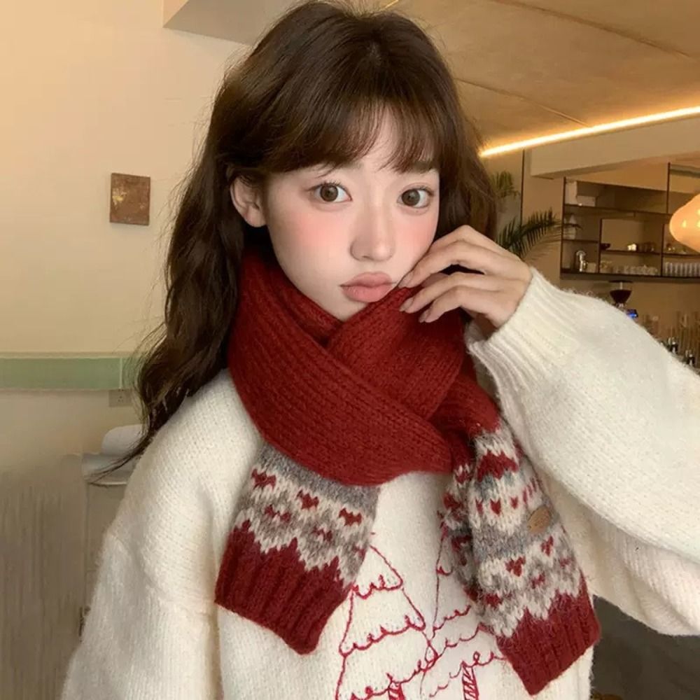 Classic Wool Jacquard Knitted  - Men Scarf Wool 评论和价格