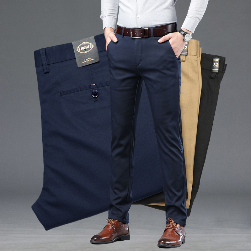 Summer Thin Men's Slim Suit Pa - Men'S Fashion Khaki Pants 评论和价格