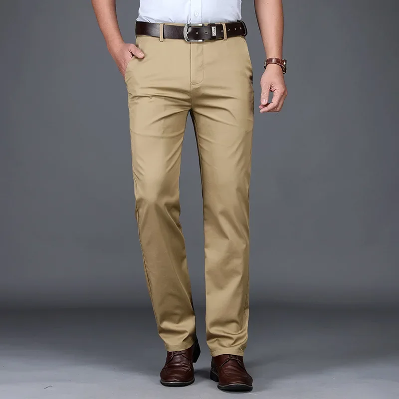 Summer Thin Men's Slim Suit Pa - Men'S Fashion Khaki Pants 评论和价格