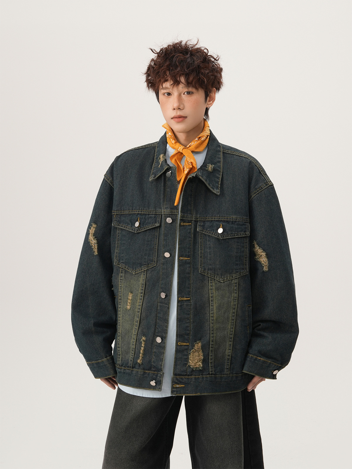 American High Street Ripped De - Mens Fashion Denim Jacket 评论和价格