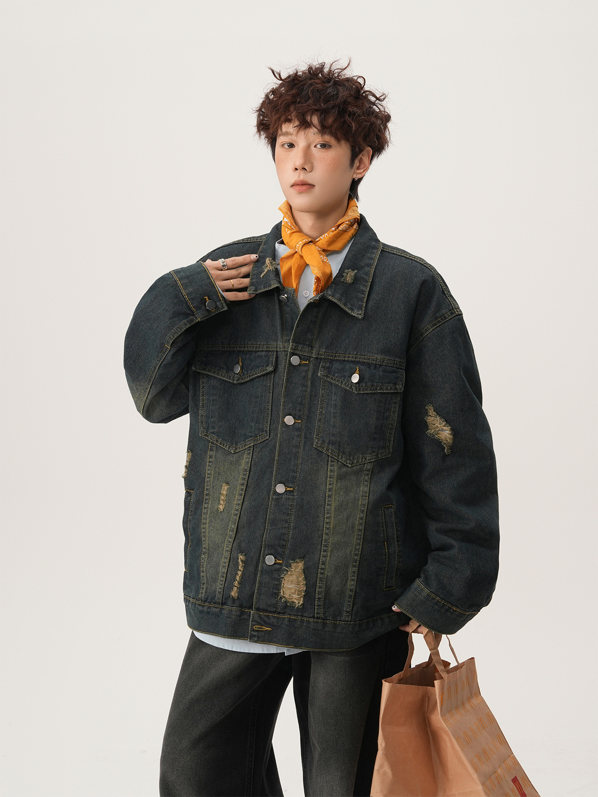 American High Street Ripped De - Mens Fashion Denim Jacket 评论和价格