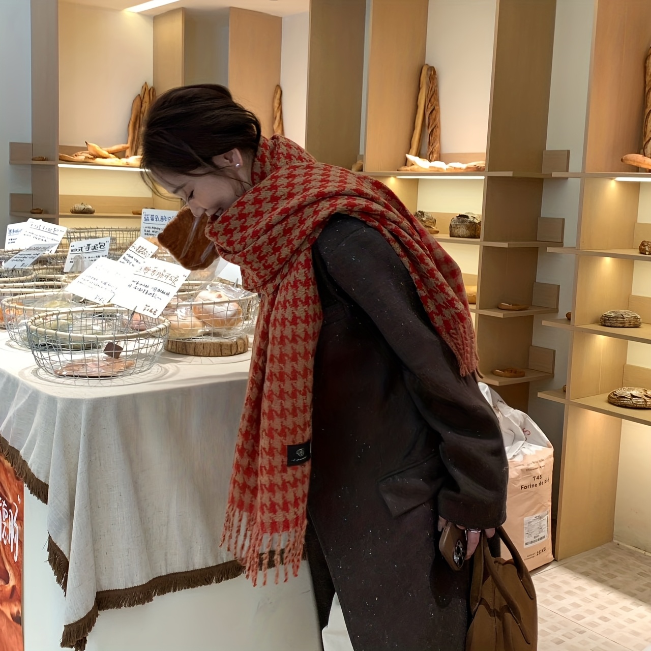 FANGSIGE Exquisite Hundred Tow - Men Scarf Wool 评论和价格