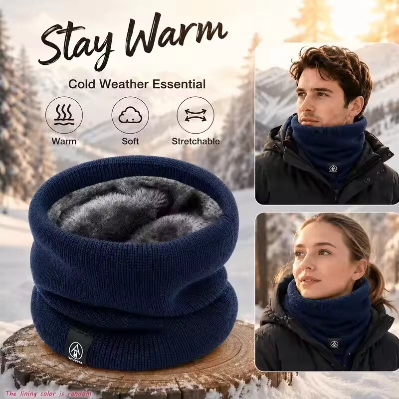 Winter Warm Knitted Neck Scarf - Men Scarf Wool 评论和价格