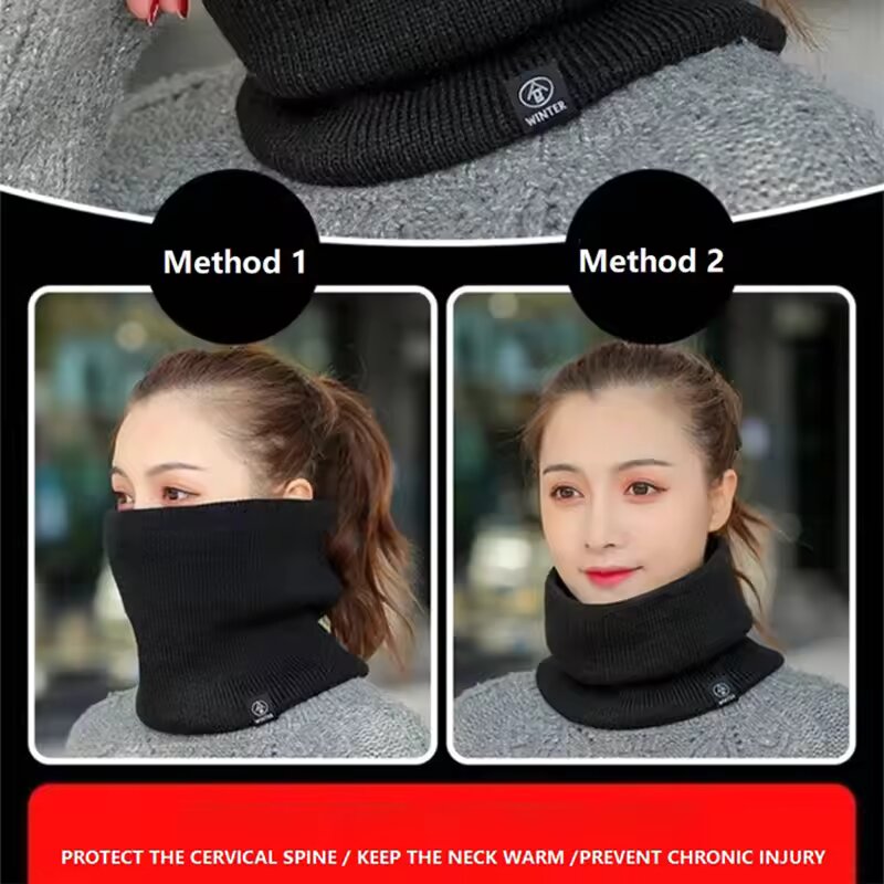 Winter Warm Knitted Neck Scarf - Men Scarf Wool 评论和价格