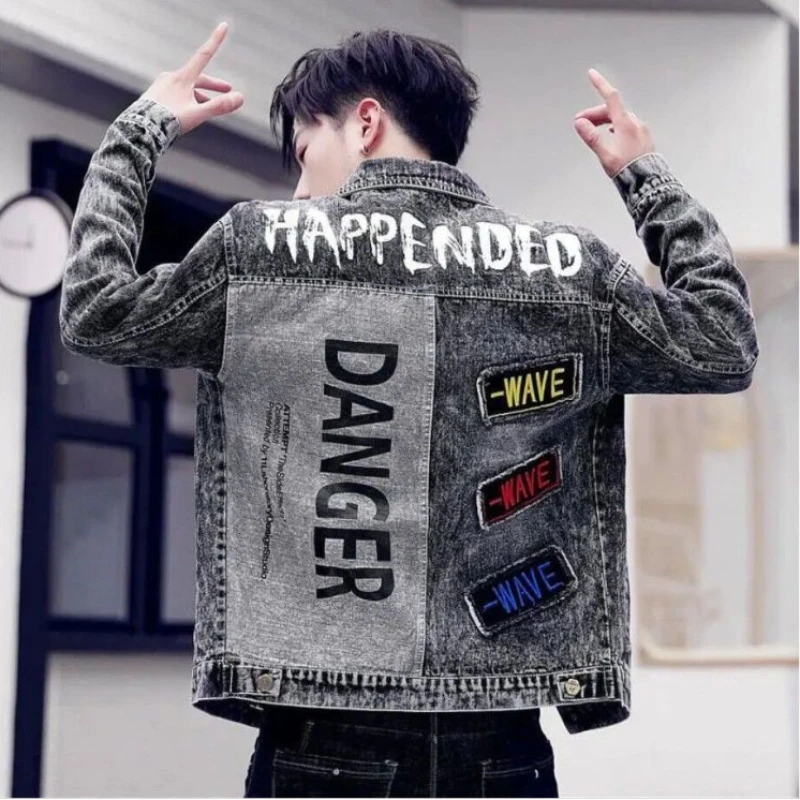 Button Hip Hop Casual Slim Sho - Mens Fashion Denim Jacket 评论和价格