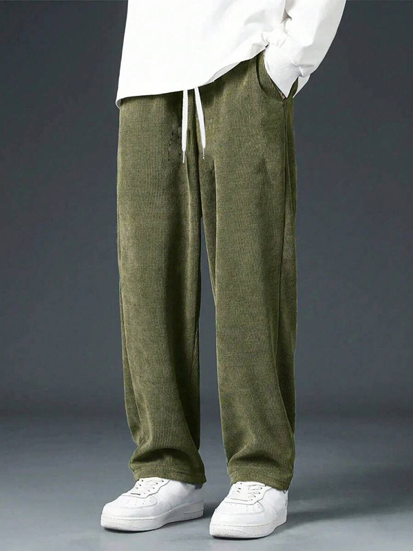 Straight Corduroy Classic Male - Men'S Fashion Khaki Pants 评论和价格