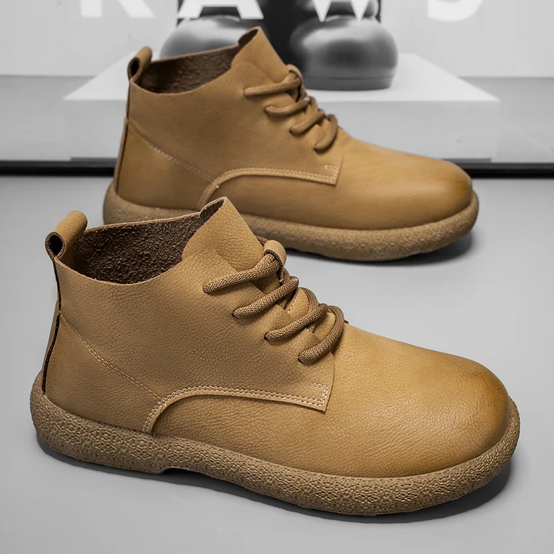 Men Ankle Boots Brown Short Bo - Men'S Fashion News 评论和价格
