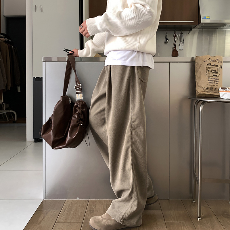 Spring Men's Dark Khaki Solid  - Men'S Fashion Khaki Pants 评论和价格