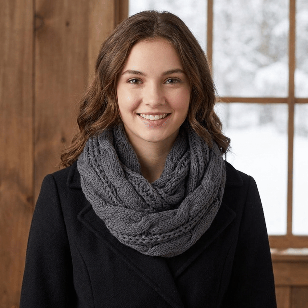 Elegant Solid Color Knitted Sc - Men Scarf Wool 评论和价格