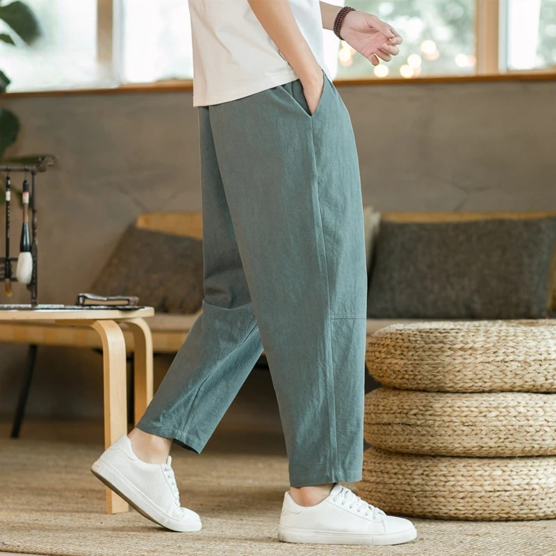 Men's Trousers Cotton Linen Fa - Men'S Fashion Linen Pants 评论和价格