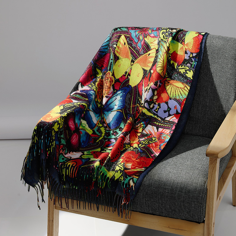 Luxury Brand Oil Painting Cash - Men Scarf Wool 评论和价格