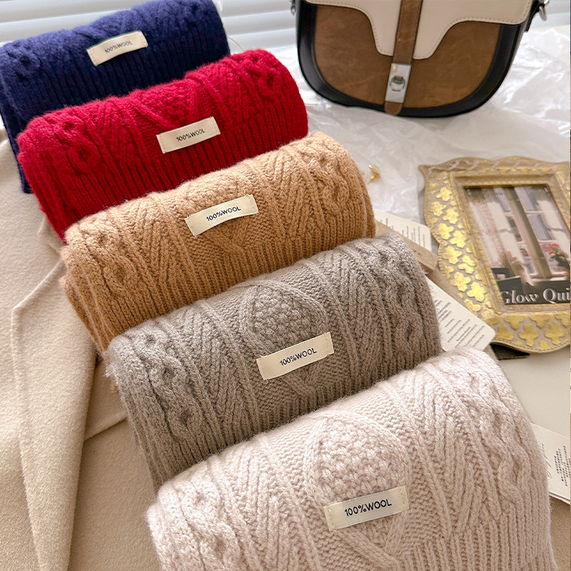Luxury 100% Wool Scarf Women M - Men Scarf Wool 评论和价格