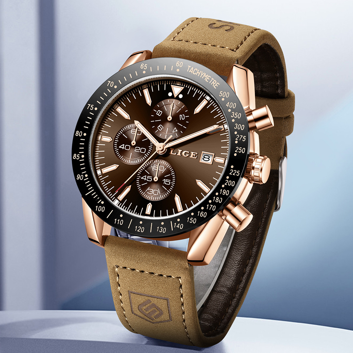 LIGE Leather Watches Men Fashi - Men'S Fashion Box 评论和价格