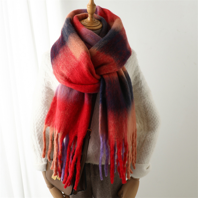 New Autumn Winter Grid Scarf W - Men Scarf Wool 评论和价格