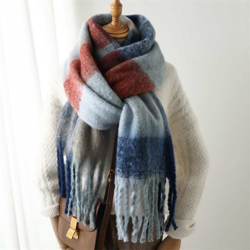 New Autumn Winter Grid Scarf W - Men Scarf Wool 评论和价格