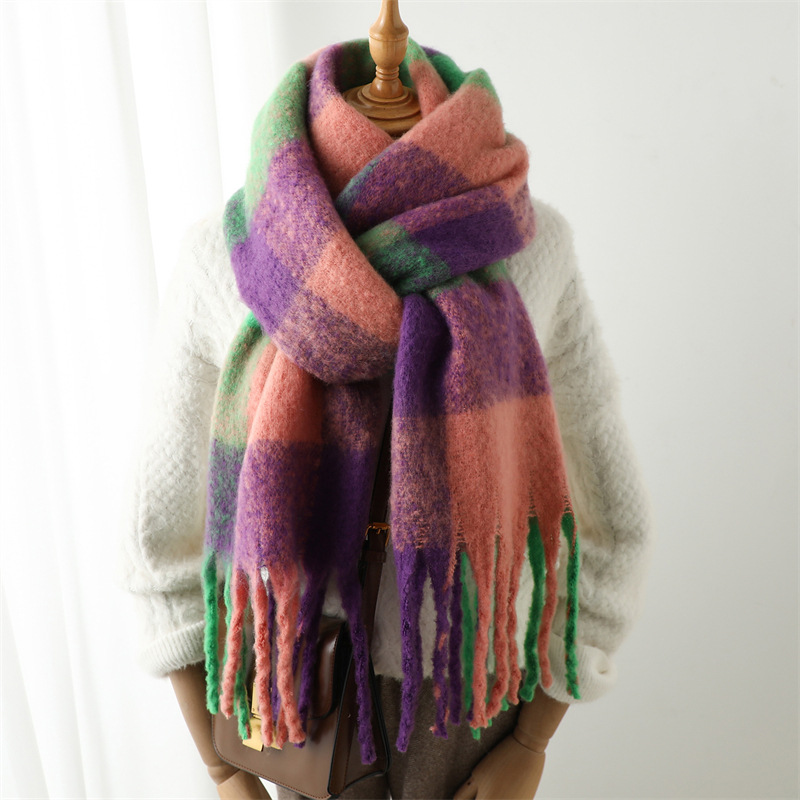 New Autumn Winter Grid Scarf W - Men Scarf Wool 评论和价格