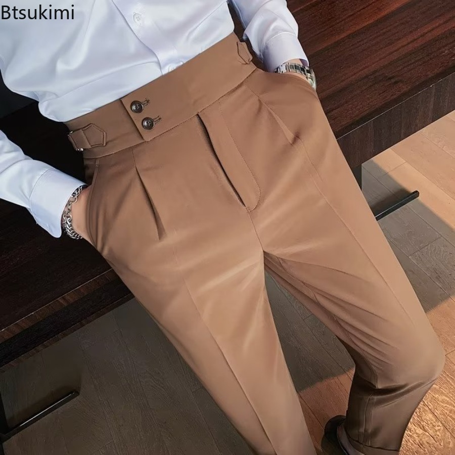 New 2026 Men's Solid Color Sui - Men'S Fashion Linen Pants 评论和价格