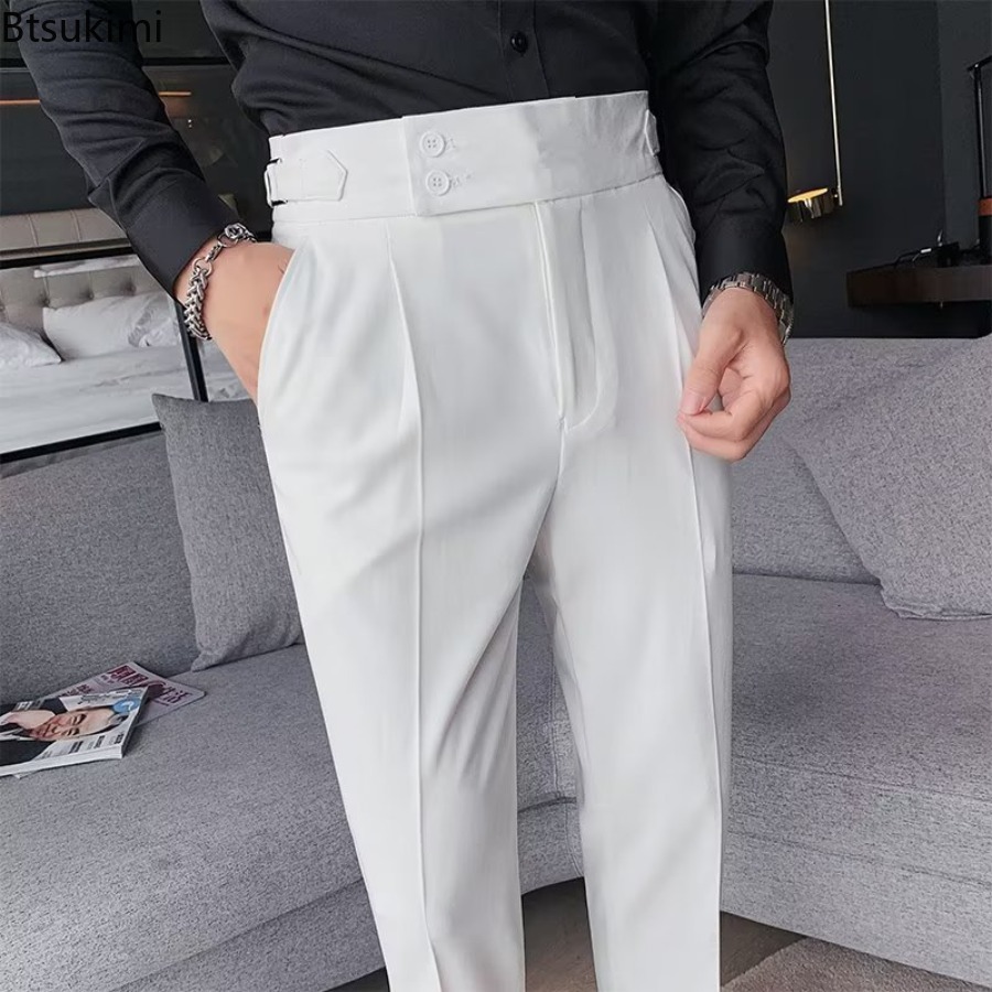 New 2026 Men's Solid Color Sui - Men'S Fashion Linen Pants 评论和价格