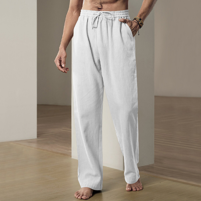 Men's Summer Casual Straight L - Men'S Fashion Linen Pants 评论和价格