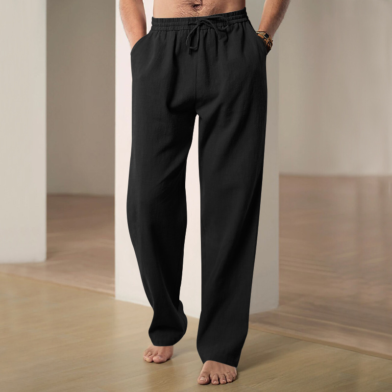 Men's Summer Casual Straight L - Men'S Fashion Linen Pants 评论和价格
